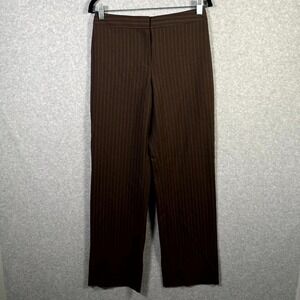 Jones New York Collection Dress Pants Womens 4 Brown White Striped Stretch